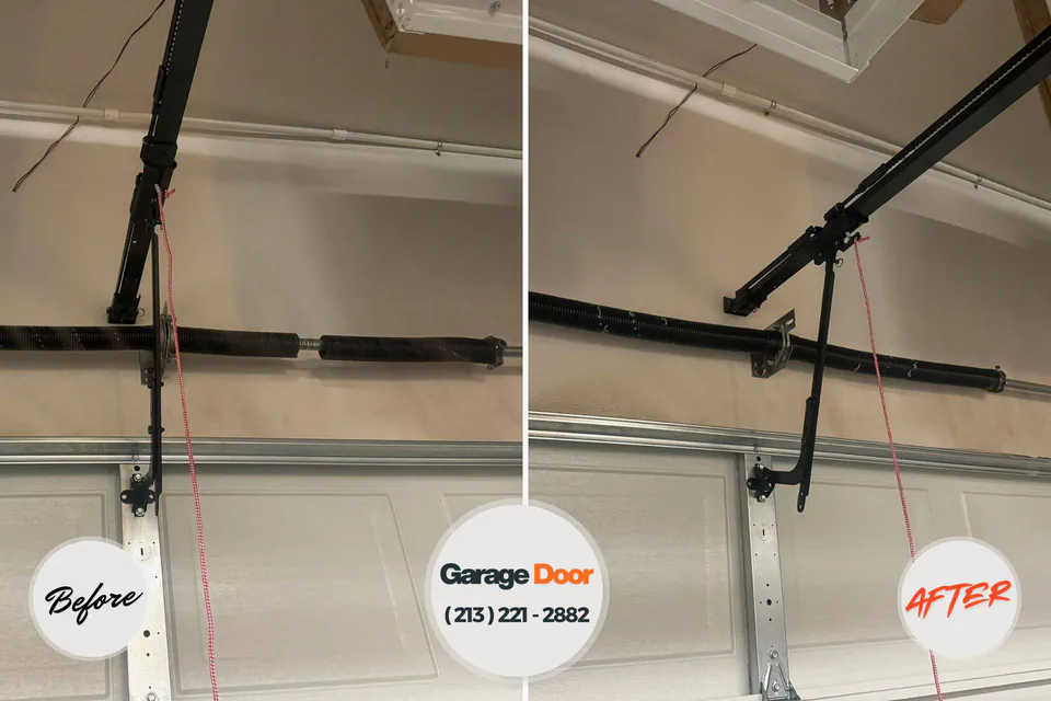 Before and after: garage door repair Cottonwood Heights, UT